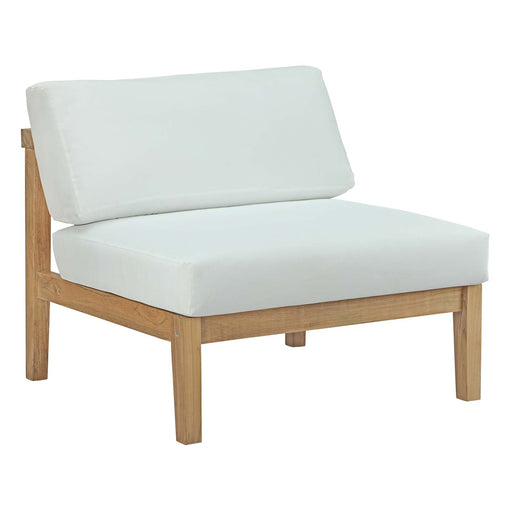 Bayport Outdoor Patio Teak Armless 2697-NAT-WHI