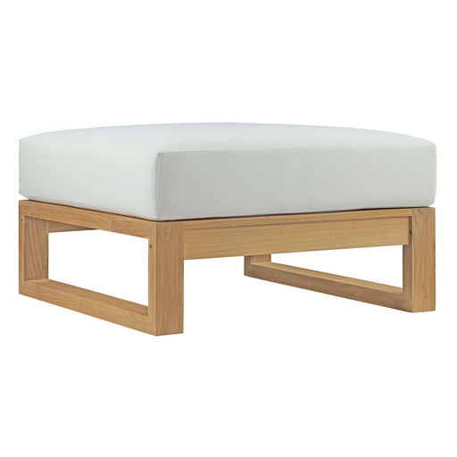 Upland Outdoor Patio Teak Ottoman 2708-NAT-WHI