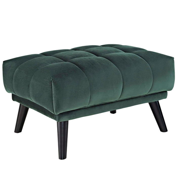 Bestow Velvet Ottoman 2735-GRN