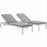 Shore 3 Piece Outdoor Patio Aluminum Chaise with Cushions 2736-SLV-GRY-SET