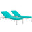 Shore 3 Piece Outdoor Patio Aluminum Chaise with Cushions 2736-WHI-TRQ-SET