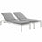 Shore Chaise with Cushions Outdoor Patio Aluminum Set of 2 2737-SLV-GRY-SET