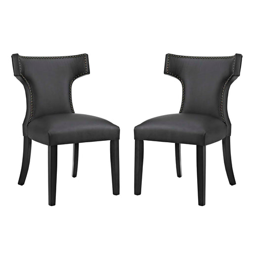 Curve Dining Side Chair Vinyl Set of 2 2740-BLK-SET