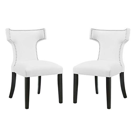 Curve Dining Side Chair Vinyl Set of 2 2740-WHI-SET