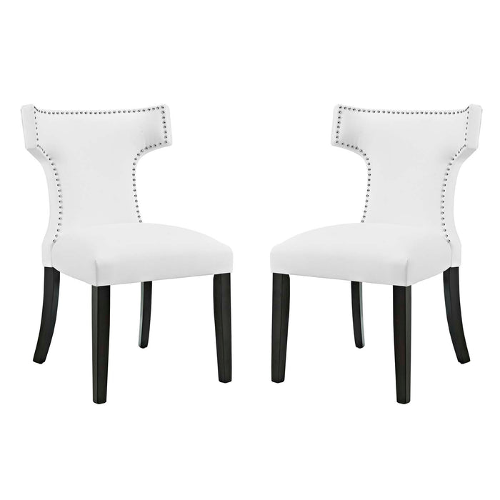 Curve Dining Side Chair Vinyl Set of 2 2740-WHI-SET