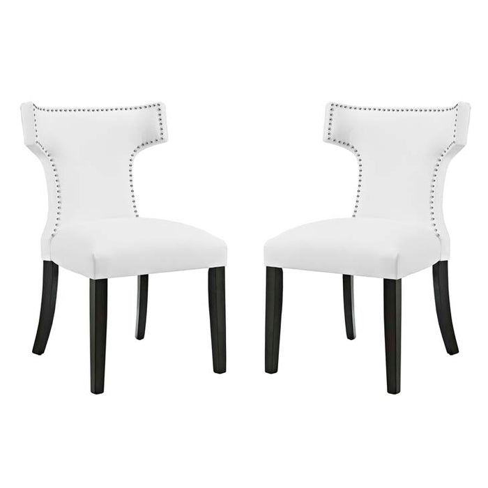 Curve Set of 2 Vinyl Dining Side Chair 2740-WHI-SET