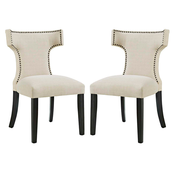 Curve Dining Side Chair Fabric Set of 2 2741-BEI-SET