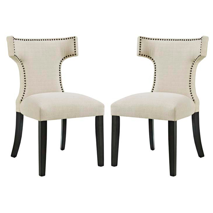 Curve Set of 2 Fabric Dining Side Chair 2741-BEI-SET