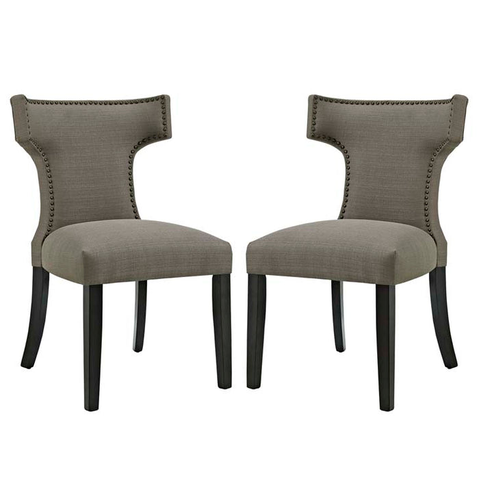 Curve Set of 2 Fabric Dining Side Chair 2741-GRA-SET