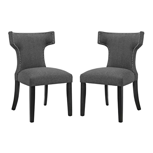 Curve Dining Side Chair Fabric Set of 2 2741-GRY-SET