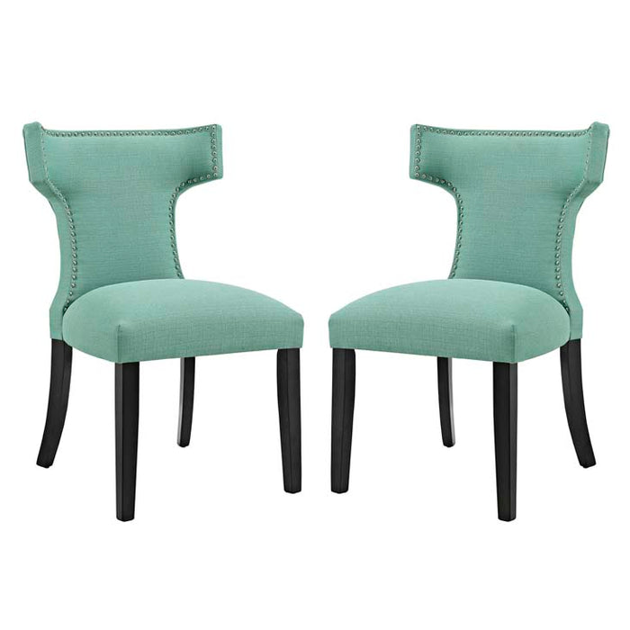 Curve Set of 2 Fabric Dining Side Chair 2741-LAG-SET