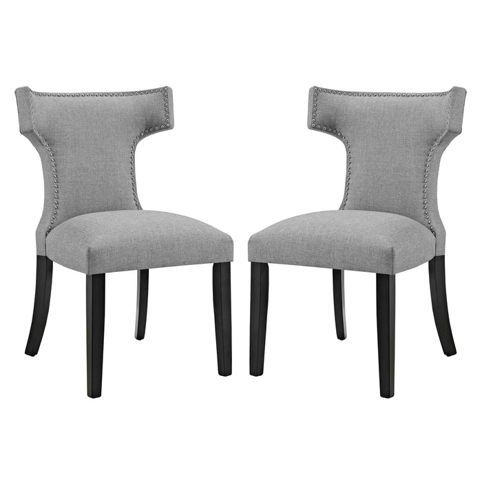 Curve Dining Side Chair Fabric Set of 2 2741-LGSET