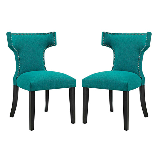 Curve Dining Side Chair Fabric Set of 2 2741-TEA-SET