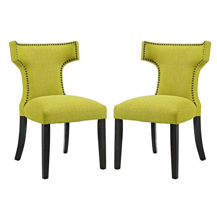 Curve Dining Side Chair Fabric Set of 2 2741-WHE-SET