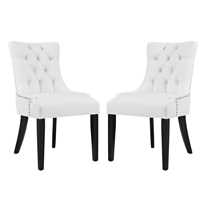 Regent Dining Side Chair Vinyl Set of 2 2742-WHI-SET