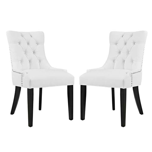 Regent Set of 2 Vinyl Dining Side Chair 2742-WHI-SET