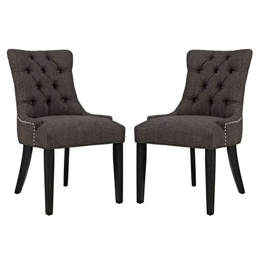 Regent Set of 2 Fabric Dining Side Chair 2743-BRN-SET