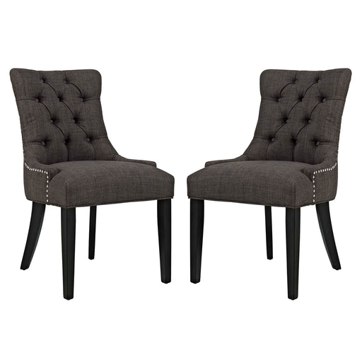 Regent Dining Side Chair Fabric Set of 2 2743-BRN-SET