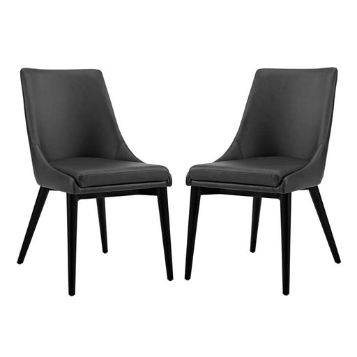 Viscount Set of 2 Vinyl Dining Side Chair 2744-BLK-SET