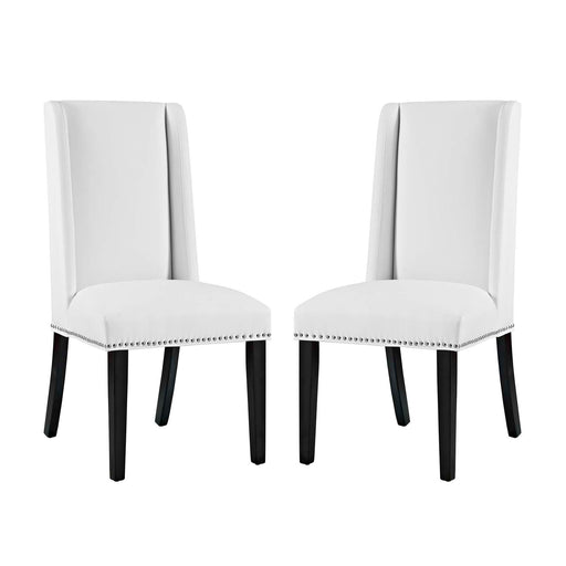 Baron Dining Chair Vinyl Set of 2 2747-WHI-SET