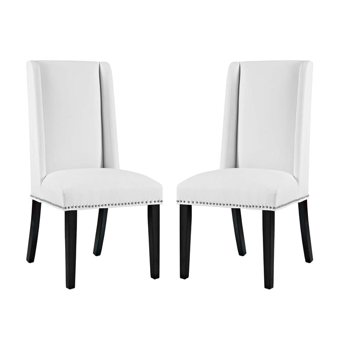 Baron Dining Chair Vinyl Set of 2 2747-WHI-SET