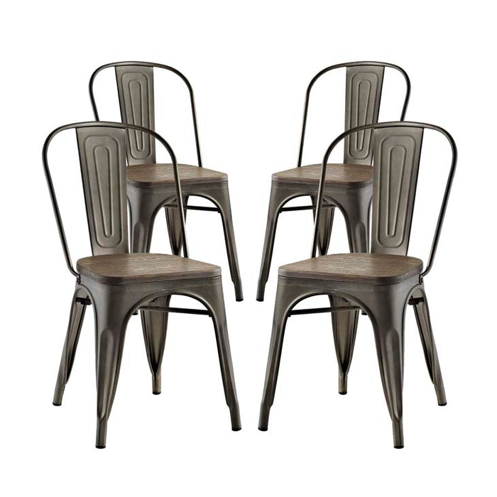 Promenade Set of 4 Dining Side Chair 2752-BRN-SET