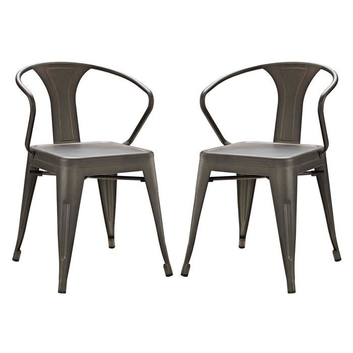 Promenade Dining Chair Set of 2 2754-BRN-SET