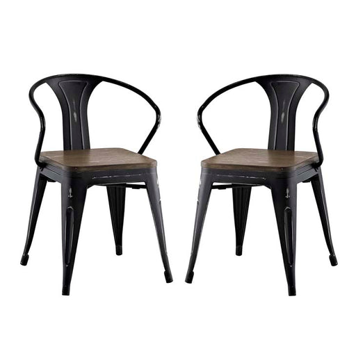 Promenade Set of 2 Bamboo Dining Chair 2755-BLK-SET