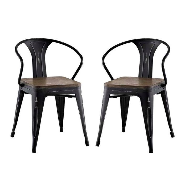 Promenade Set of 2 Bamboo Dining Chair 2755-BLK-SET