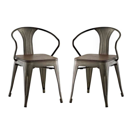 Promenade Set of 2 Bamboo Dining Chair 2755-BRN-SET