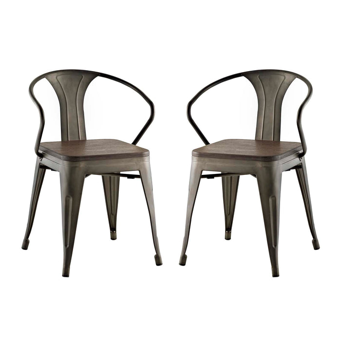 Promenade Bamboo Dining Chair Set of 2 2755-BRN-SET