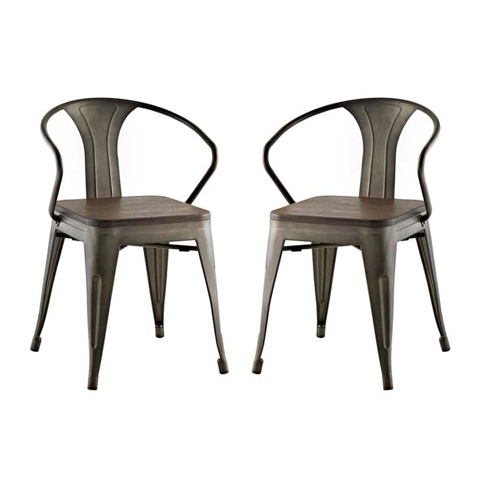 Promenade Set of 2 Bamboo Dining Chair 2755-BRN-SET