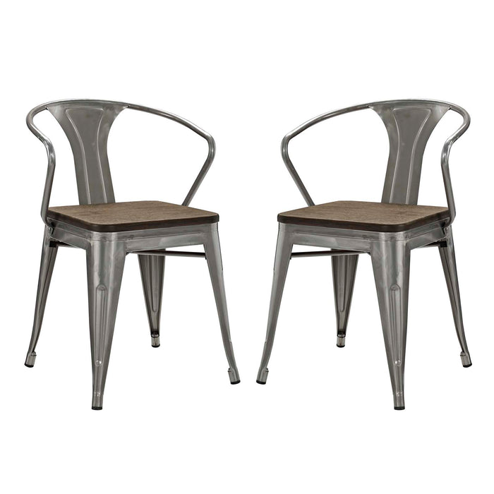 Promenade Bamboo Dining Chair Set of 2 2755-GME-SET