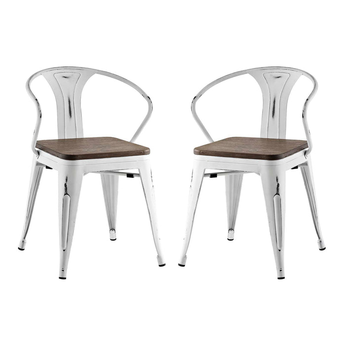 Promenade Bamboo Dining Chair Set of 2 2755-WHI-SET