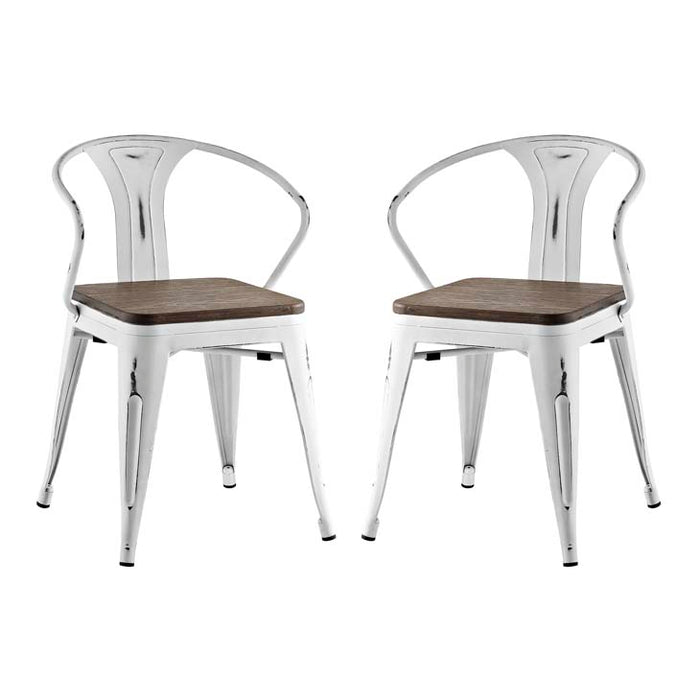 Promenade Set of 2 Bamboo Dining Chair 2755-WHI-SET