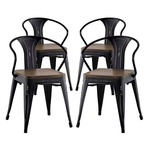 Promenade Set of 4 Bamboo Dining Chair 2756-BLK-SET