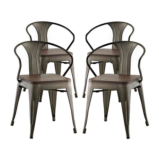 Promenade Set of 4 Bamboo Dining Chair 2756-BRN-SET