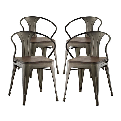 Promenade Bamboo Dining Chair Set of 4 2756-BRN-SET