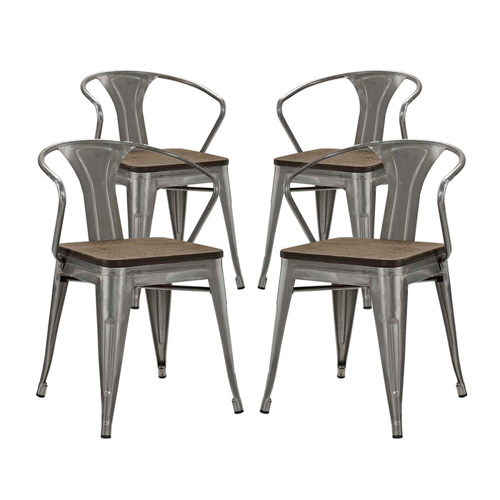 Promenade Bamboo Dining Chair Set of 4 2756-GME-SET