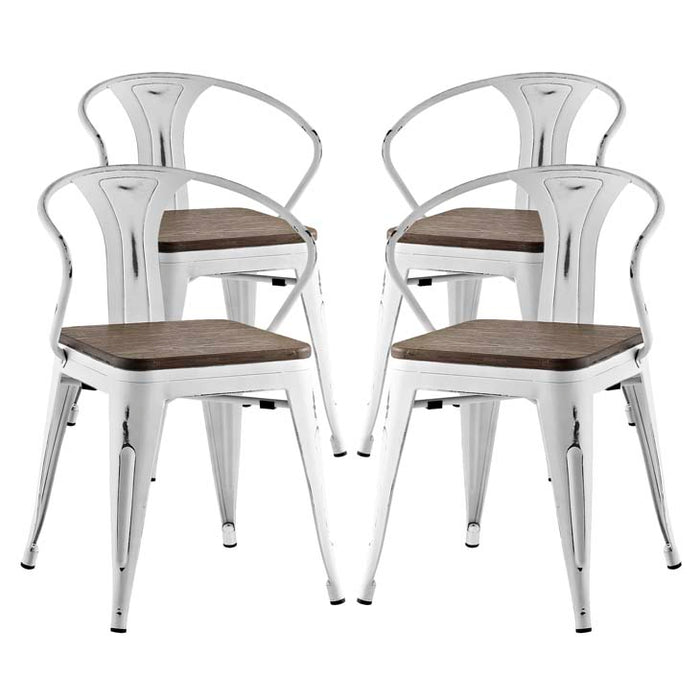 Promenade Set of 4 Bamboo Dining Chair 2756-WHI-SET