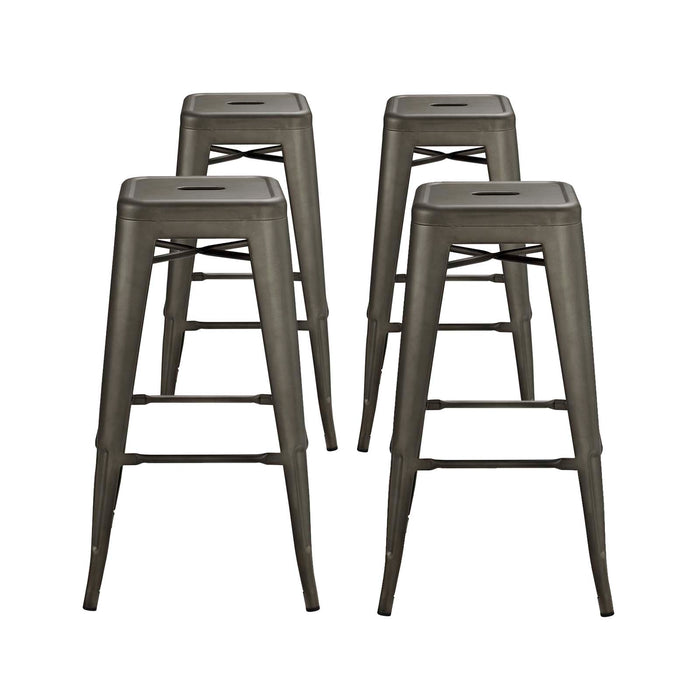 Promenade Bar Stool Set of 4 2758-BRN-SET