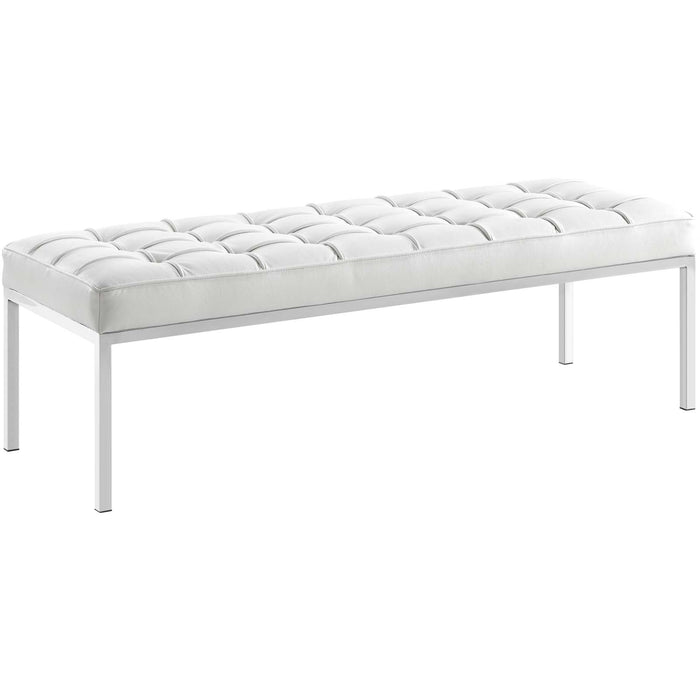 Loft Leather Bench 2782-WHI