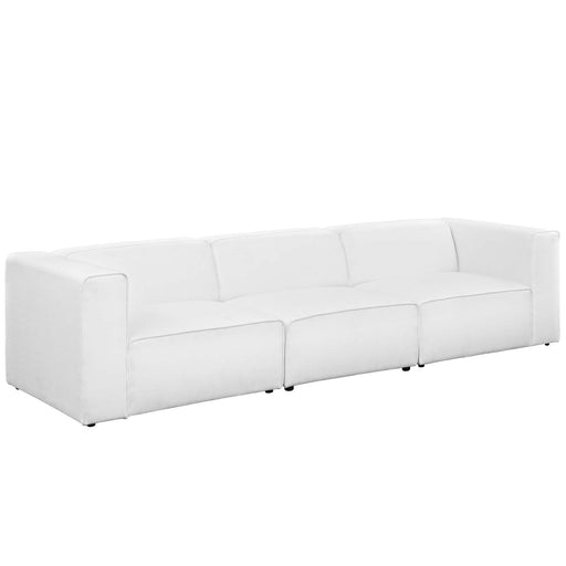 Mingle 3 Piece Upholstered Fabric Sectional Sofa Set 2827-WHI