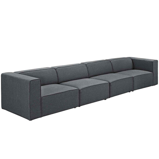 Mingle 4 Piece Upholstered Fabric Sectional Sofa Set 2829-GRY