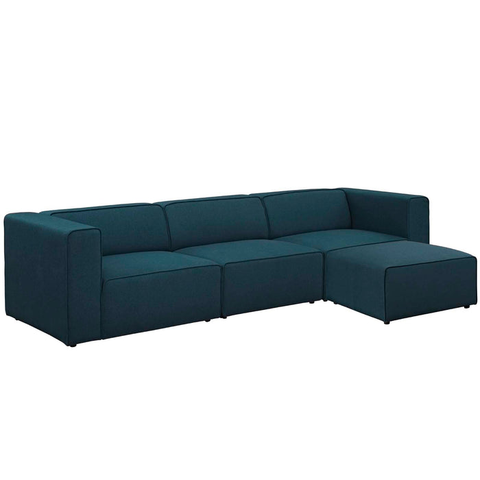 Mingle 4 Piece Upholstered Fabric Sectional Sofa Set 2831-BLU