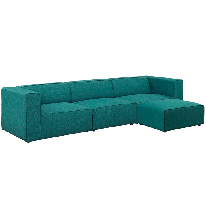 Mingle 4 Piece Upholstered Fabric Sectional Sofa Set 2831-TEA