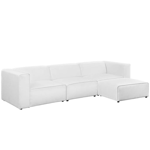 Mingle 4 Piece Upholstered Fabric Sectional Sofa Set 2831-WHI