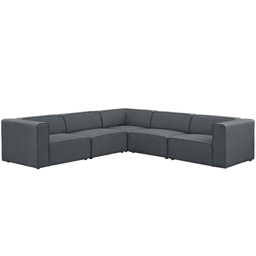 Mingle 5 Piece Upholstered Fabric Sectional Sofa Set 2835-GRY