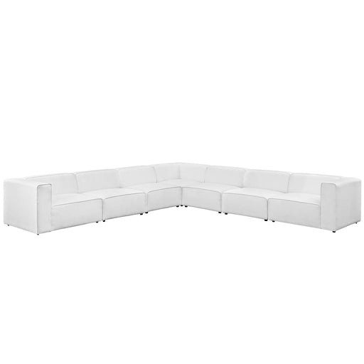 Mingle 7 Piece Upholstered Fabric Sectional Sofa Set 2837-WHI