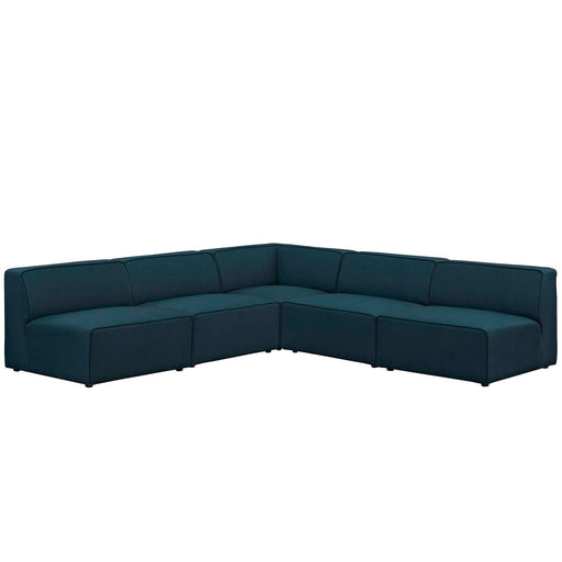 Mingle 5 Piece Upholstered Fabric Sectional Sofa Set 2839-BLU